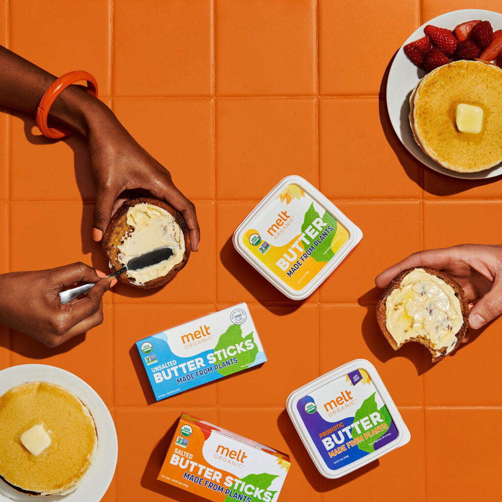 Melt Organic's plant-based butter spreads and sticks.